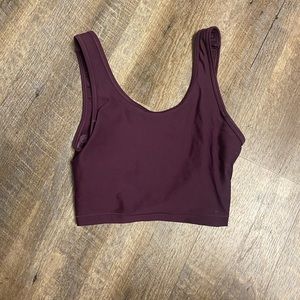 Purple cropped athletic tank top size medium